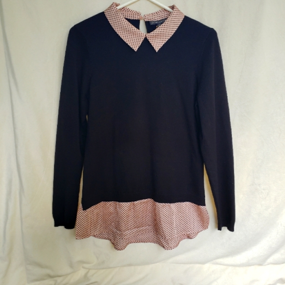 Adrianna Papell Collared Sweater Shirt